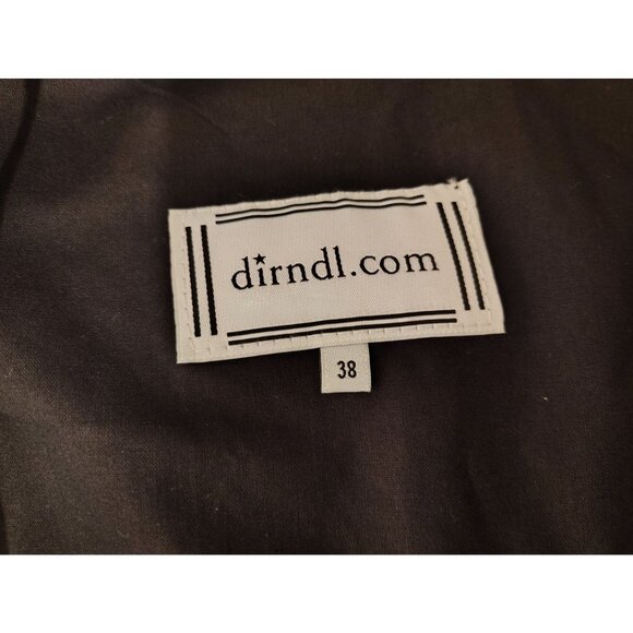 Dirndl Dress Navy Blue Embroidered Flower Oktoberfest Corset Size 38, US Medium - Picture 6 of 8